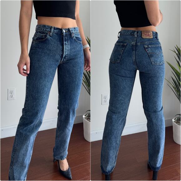 Vintage Levi's 501 Jeans 28x31* Actual Dark Stone Acid Wash Tiny USA Made 90s - Picture 12 of 16